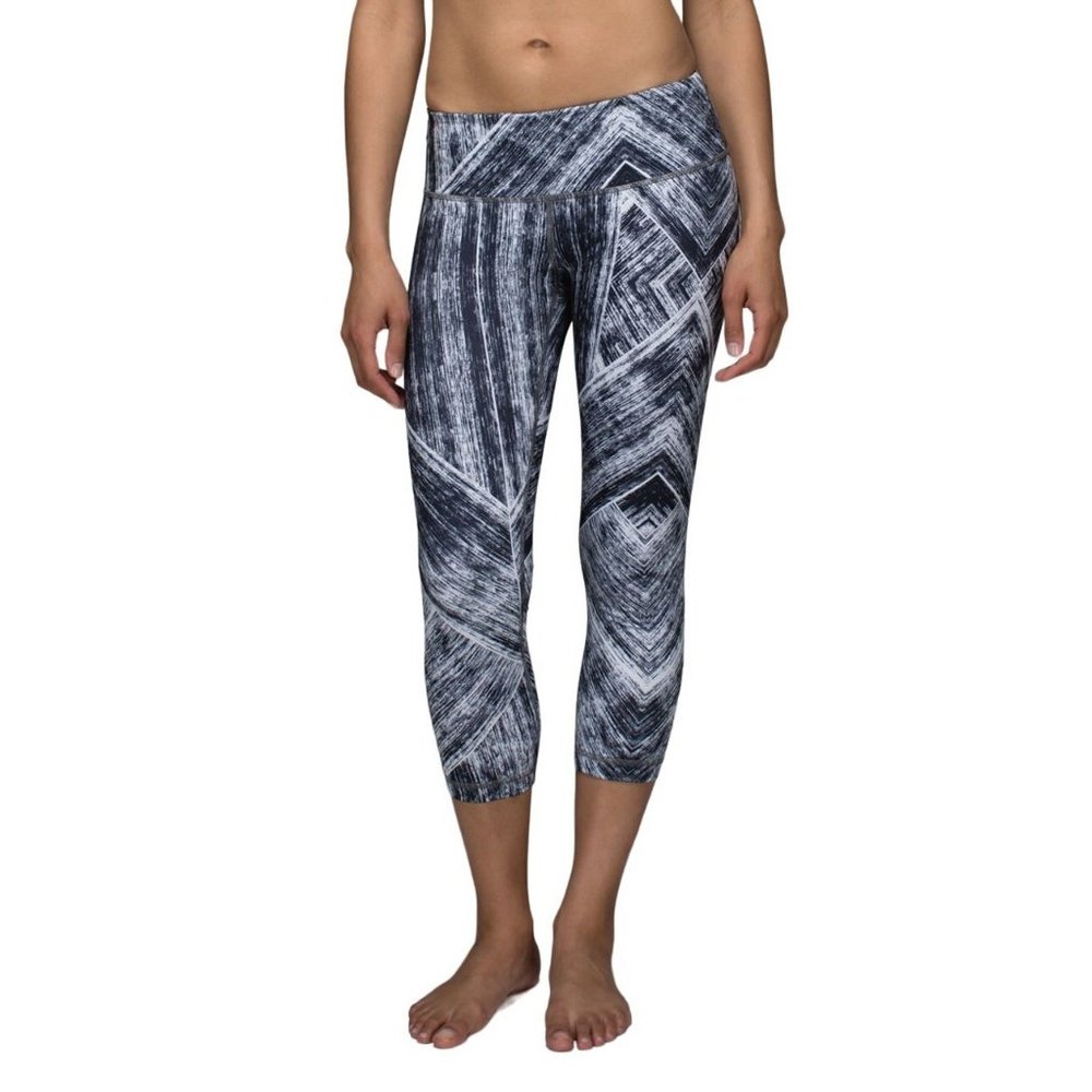 Lululemon Wunder Under Crop II Full On Luon Leggings 4 Heat Wave Black White
